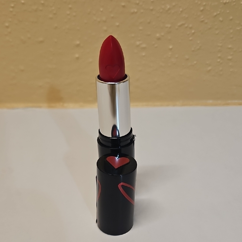 Heart-Embellished Red Lipstick
